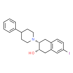 ChemSpider 2D Image | (2S,3R)-7-Iodo-3-(4-phenyl-1-piperidinyl)-1,2,3,4-tetrahydro-2-naphthalenol | C21H24INO