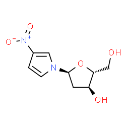 ChemSpider 2D Image | 1-(2-Deoxy-alpha-D-erythro-pentofuranosyl)-3-nitro-1H-pyrrole | C9H12N2O5