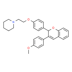ChemSpider 2D Image | 1-(2-{4-[3-(4-Methoxyphenyl)-2H-chromen-2-yl]phenoxy}ethyl)piperidine | C29H31NO3