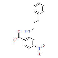 ChemSpider 2D Image | 4-Nitro-2-[(3-phenylpropyl)amino]benzoate | C16H15N2O4