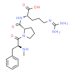 ChemSpider 2D Image | N-Methyl-L-phenylalanyl-L-prolyl-N~5~-(diaminomethylene)-L-ornithine | C21H32N6O4