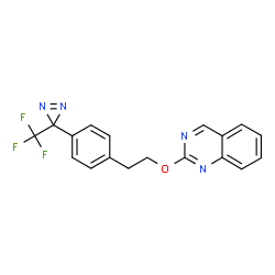 ChemSpider 2D Image | 2-(2-{4-[3-(Trifluoromethyl)-3H-diaziren-3-yl]phenyl}ethoxy)quinazoline | C18H13F3N4O