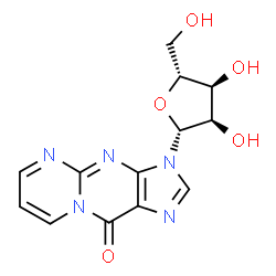 ChemSpider 2D Image | 3-(beta-D-Ribofuranosyl)pyrimido[1,2-a]purin-10(3H)-one | C13H13N5O5