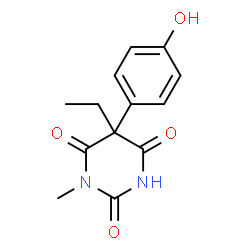 ChemSpider 2D Image | 5-Ethyl-5-(4-hydroxyphenyl)-1-methyl-2,4,6(1H,3H,5H)-pyrimidinetrione | C13H14N2O4