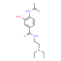 ChemSpider 2D Image | 4-Acetamido-N-[2-(diethylamino)ethyl]-3-hydroxybenzamide | C15H23N3O3