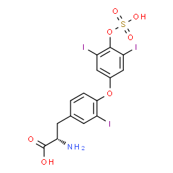 ChemSpider 2D Image | O-[3,5-Diiodo-4-(sulfooxy)phenyl]-3-iodo-L-tyrosine | C15H12I3NO7S