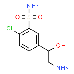 ChemSpider 2D Image | 5-(2-Amino-1-hydroxyethyl)-2-chlorobenzenesulfonamide | C8H11ClN2O3S