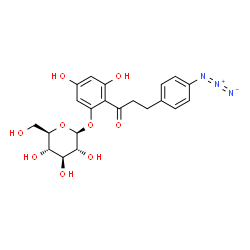ChemSpider 2D Image | 2-[3-(4-Azidophenyl)propanoyl]-3,5-dihydroxyphenyl beta-D-glucopyranoside | C21H23N3O9