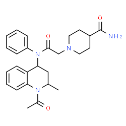 ChemSpider 2D Image | 1-{2-[(1-Acetyl-2-methyl-1,2,3,4-tetrahydro-4-quinolinyl)(phenyl)amino]-2-oxoethyl}-4-piperidinecarboxamide | C26H32N4O3