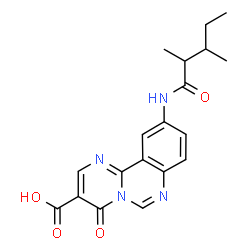 ChemSpider 2D Image | 10-[(2,3-Dimethylpentanoyl)amino]-4-oxo-4H-pyrimido[1,2-c]quinazoline-3-carboxylic acid | C19H20N4O4