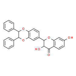 ChemSpider 2D Image | 3,7-Dihydroxy-2-((2,3-diphenyl)-1,4-benzdioxan-6-yl)chroman-4-one | C29H22O6