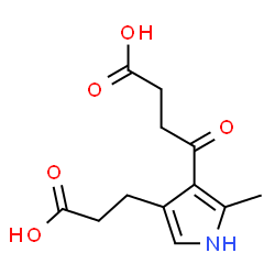 ChemSpider 2D Image | 4-[4-(2-Carboxyethyl)-2-methyl-1H-pyrrol-3-yl]-4-oxobutanoic acid | C12H15NO5
