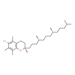 ChemSpider 2D Image | (2R)-6-Chloro-2,5,7,8-tetramethyl-2-[(4R,8R)-4,8,12-trimethyltridecyl]chromane | C29H49ClO