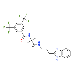 ChemSpider 2D Image | N-(1-{[3-(1H-Benzimidazol-2-yl)propyl]amino}-2-methyl-1-oxo-2-propanyl)-3,5-bis(trifluoromethyl)benzamide | C23H22F6N4O2
