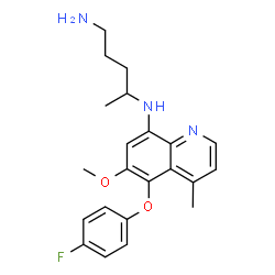 ChemSpider 2D Image | n4-(5-(4-fluorophenoxy)-6-methoxy-4-methyl-8-quinolinyl)-1,4-pentanediamine | C22H26FN3O2