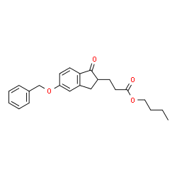 ChemSpider 2D Image | Butyl 3-[5-(benzyloxy)-1-oxo-2,3-dihydro-1H-inden-2-yl]propanoate | C23H26O4