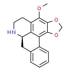 ChemSpider 2D Image | (7aR)-4-Methoxy-6,7,7a,8-tetrahydro-5H-[1,3]benzodioxolo[6,5,4-de]benzo[g]quinoline | C18H17NO3