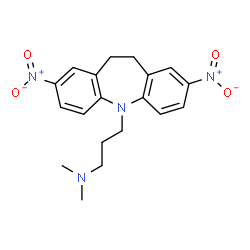 ChemSpider 2D Image | 5H-Dibenz(b,f)azepine-5-propanamine, 10,11-dihydro-N,N-dimethyl-2,8-dinitro- | C19H22N4O4