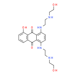 ChemSpider 2D Image | 1,4-Bis(2-(2-hydroxyethylamino)ethylamino)-8-hydroxyanthraquinone | C22H28N4O5