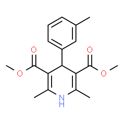 ChemSpider 2D Image | Dimethyl 2,6-dimethyl-4-(3-methylphenyl)-1,4-dihydro-3,5-pyridinedicarboxylate | C18H21NO4