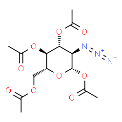 ChemSpider 2D Image | 1,3,4,6-Tetra-O-acetyl-2-azido-2-deoxy-beta-D-glucopyranose | C14H19N3O9
