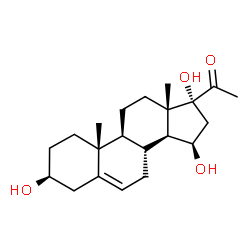ChemSpider 2D Image | 3b,15b,17a-Trihydroxy-5-pregnen-20-one | C21H32O4