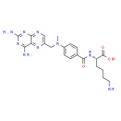ChemSpider 2D Image | N~2~-(4-{[(2,4-Diamino-6-pteridinyl)methyl](methyl)amino}benzoyl)-L-lysine | C21H27N9O3
