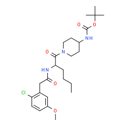 ChemSpider 2D Image | 2-Methyl-2-propanyl (1-{N-[(2-chloro-5-methoxyphenyl)acetyl]norleucyl}-4-piperidinyl)carbamate | C25H38ClN3O5