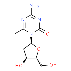 ChemSpider 2D Image | 4-Amino-1-(2-deoxy-alpha-D-erythro-pentofuranosyl)-6-methyl-1,3,5-triazin-2(1H)-one | C9H14N4O4