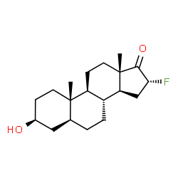 ChemSpider 2D Image | 3beta-Hydroxy-16alpha-fluoro-5alpha-androstan-17-one | C19H29FO2