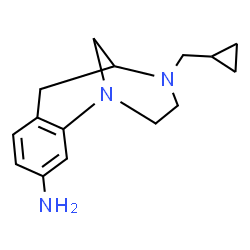 ChemSpider 2D Image | 10-(Cyclopropylmethyl)-1,10-diazatricyclo[7.3.1.0~2,7~]trideca-2,4,6-trien-4-amine | C15H21N3