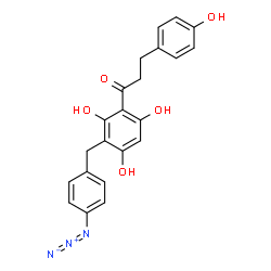 ChemSpider 2D Image | 1-[3-(4-Azidobenzyl)-2,4,6-trihydroxyphenyl]-3-(4-hydroxyphenyl)-1-propanone | C22H19N3O5