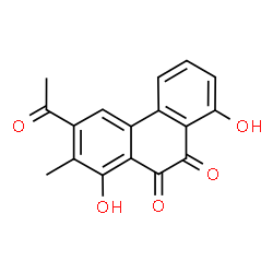 ChemSpider 2D Image | 3-Acetyl-1,8-dihydroxy-2-methyl-9,10-phenanthrenedione | C17H12O5