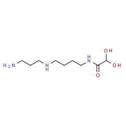 ChemSpider 2D Image | N-[4-[(3-Aminopropyl)amino]butyl]-2,2-dihydroxyacetamide | C9H21N3O3