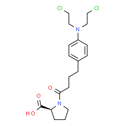 ChemSpider 2D Image | 1-(4-{4-[Bis(2-chloroethyl)amino]phenyl}butanoyl)-L-proline | C19H26Cl2N2O3