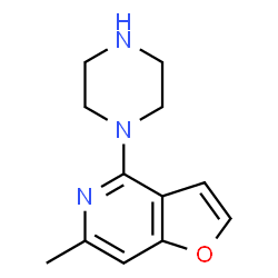 ChemSpider 2D Image | 6-Methyl-4-(1-piperazinyl)furo[3,2-c]pyridine | C12H15N3O