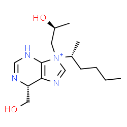 ChemSpider 2D Image | (6R)-9-[(2R)-2-Hexanyl]-6-(hydroxymethyl)-9-[(2S)-2-hydroxypropyl]-6,9-dihydro-3H-purin-9-ium | C15H27N4O2
