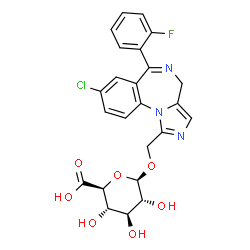 ChemSpider 2D Image | 1-Hydroxymidazolam-b-D-glucuronide | C24H21ClFN3O7