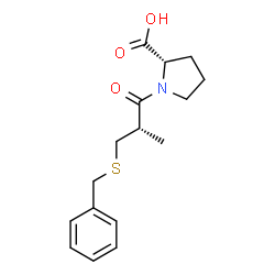 ChemSpider 2D Image | 1-[(2S)-3-(Benzylsulfanyl)-2-methylpropanoyl]-L-proline | C16H21NO3S