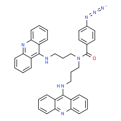 ChemSpider 2D Image | N,N-Bis[3-(9-acridinylamino)propyl]-4-azidobenzamide | C39H34N8O