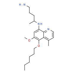 ChemSpider 2D Image | 1,4-pentanediamine, n4-(5-(hexyloxy)-6-methoxy-4-methyl-8-quinolinyl)- | C22H35N3O2