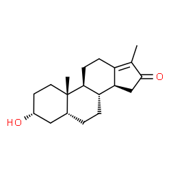ChemSpider 2D Image | (3alpha,5beta)-3-Hydroxy-10,17-dimethylgon-13(17)-en-16-one | C19H28O2