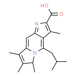 ChemSpider 2D Image | 4-Isobutyl-3,6,7,8-tetramethyl-6H-pyrrolo[3,2-f]indolizine-2-carboxylic acid | C19H24N2O2