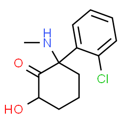 ChemSpider 2D Image | 2-(2-Chlorophenyl)-6-hydroxy-2-(methylamino)cyclohexanone | C13H16ClNO2