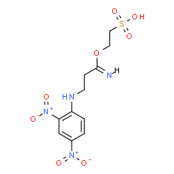 ChemSpider 2D Image | 2-({(1Z)-3-[(2,4-Dinitrophenyl)amino]propanimidoyl}oxy)ethanesulfonic acid | C11H14N4O8S