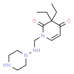 ChemSpider 2D Image | 3,3-Diethyl-1-[(1-piperazinylamino)methyl]-2,4(1H,3H)-pyridinedione | C14H24N4O2