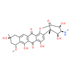ChemSpider 2D Image | (1S,10R,12S,21R,22S,23S,24R)-4,8,12,22,24-Pentahydroxy-10-methoxy-1,12-dimethyl-23-(methylamino)-20,25-dioxahexacyclo[19.3.1.0~2,19~.0~5,18~.0~7,16~.0~9,14~]pentacosa-2,4,7(16),8,14,18-hexaene-6,17-di
one | C27H29NO10