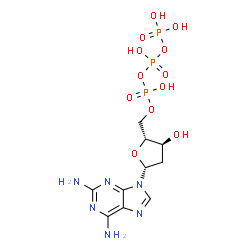ChemSpider 2D Image | 2-Amino-2'-deoxyadenosine 5'-(tetrahydrogen triphosphate) | C10H17N6O12P3