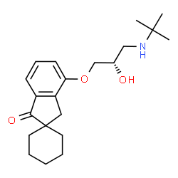 ChemSpider 2D Image | 4'-{[(2S)-3-(tert-butylamino)-2-hydroxypropyl]oxy}spiro[cyclohexane-1,2'-inden]-1'(3'H)-one | C21H31NO3