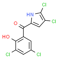 ChemSpider 2D Image | (3,5-Dichloro-2-hydroxyphenyl)(4,5-dichloro-1H-pyrrol-2-yl)methanone | C11H5Cl4NO2